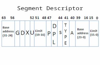 Segment Descriptor Segments are areas of memory defined by a programmer and can be a code, data or stack segment. In 80386 segments need not be all the.