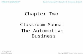Chapter Two Classroom Manual The Automotive Business.