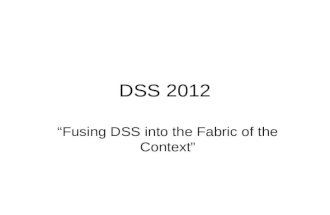 DSS 2012 “Fusing DSS into the Fabric of the Context”