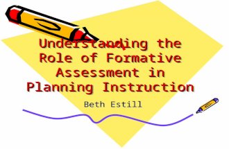 Understanding the Role of Formative Assessment in Planning Instruction Beth Estill.