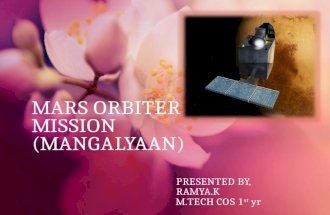 MARS ORBITER MISSION (MANGALYAAN) PRESENTED BY,PRESENTED BY,RAMYA.K M.TECH COS 1 st yrM.TECH COS 1 st yr.
