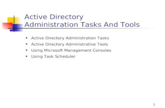 1 Active Directory Administration Tasks And Tools Active Directory Administration Tasks Active Directory Administrative Tools Using Microsoft Management.