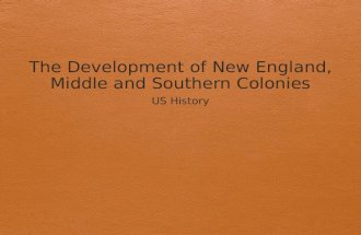 Colonial Regions New England Middle Southern Backcountry- ran along the Appalachian mountains English Colonies Population in North America: 1700: 257,000.