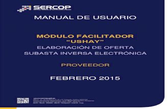 Manual USHAY - Oferta - Subasta Inversa Electronica Servicios - Proveedores