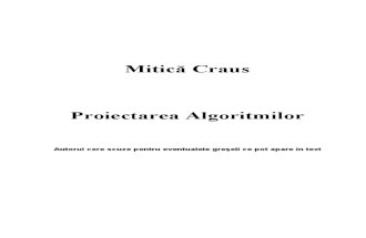 Mitica Craus - Proiectarea Algoritmilor
