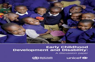 Early childhood development and Disability Unicef Who 2012