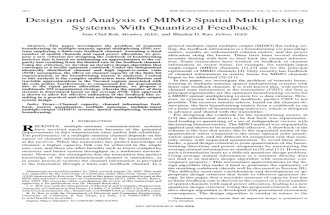 Design and Analysis of MIMO Spatial Multiplexing