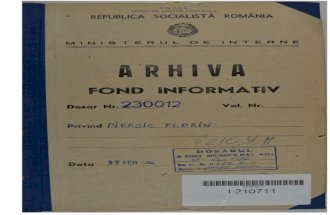 Dosarul pe care l-a avut Florin Piersic la Securitate