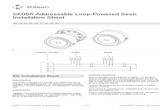 SK08A Addressable Loop-Powered Siren Installation Sheet (Multilingual) R2.0