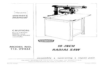 Sears Craftsman 10 Radial Saw 29460 29461