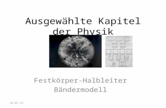 Ausgewählte Kapitel der Physik Festkörper-Halbleiter Bändermodell 17.07.2015.