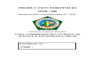 34278379 Production Portfolio Sample MMC Guru Jambheshwar University of Sciene and Technolgy Hisar