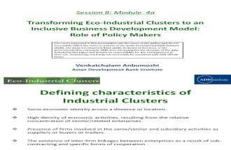 Transforming Eco-Industrial Clusters to an Inclusive Business Development Model: Role of Policy Makers