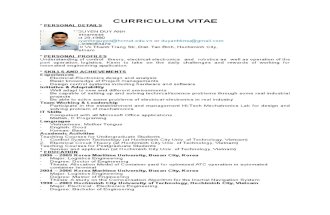 2016 Cv - Curriculum Vitae Duy Anh 1