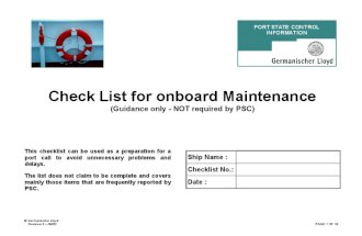 Onboard Maintenance