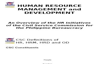 HR Initiatives of the CSC