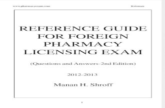 Manan Shroff Reference Guide for Foreign Pharmacy Licensing Exam 2012 2013