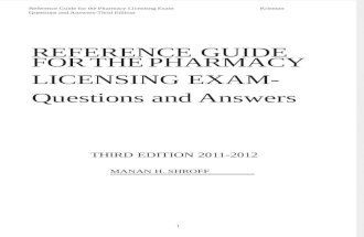 Manan Shroff Reference Guide for the Pharmacy Licensing Exam 2011 2012