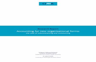 Accounting for New Organisational Forms the Case of Subcontracting and Outsourcing(1)