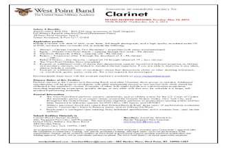 Clarinet Audition Packet West Point