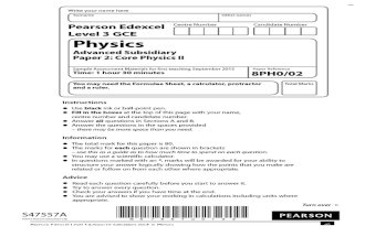 Specimen QP - Paper 2 Edexcel Physics as-Level