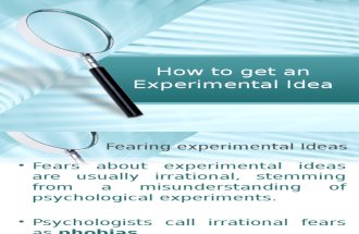 Chapter 3-How to Get an Experimental Idea