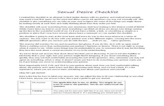 Sexual Desire Checklist