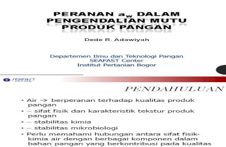 Peranan AW Dalam Pengendalian Mutu Produk Pangan (Dr. Dede R. Adawiyah)(1)