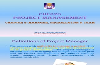 Chapter 3 -Manager CHE620 Project Management
