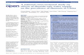 A National Cross-sectional Study on Effects of Fluoride-safe Water Supply on the Prevalence of Fluorosis in China