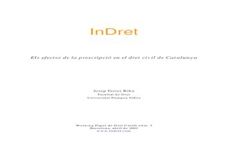 INDRET_Efecte de La Prescripció en El Dret Civil de Catalunya