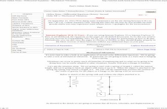 Pauls Online Notes _ Differential Equations - Mechanical Vibrations