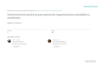 Salanova, Llorens, Torrente, & Acosta (2013) Intervenciones Positivas Para Potenciar Organizaciones Saludables y Resilientes