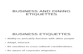 Business and Dining Etiquettes