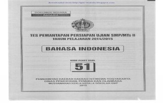 Soal TPM Bahasa Indonesia Paket 51 SMP DIY