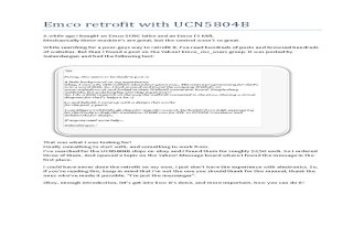 Emco Retrofit With UCN5804B