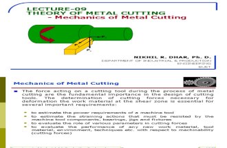 Theory of Metal Cuttingmechanics of Metal Cutting