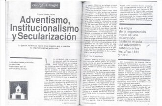 George R. Knight - Adventismo, Institucionalización y Secularización