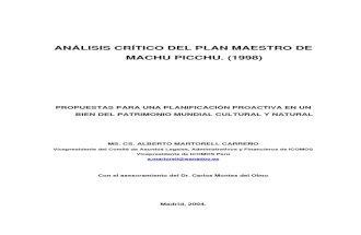 Martorell Carreno - Analisis Critico Del Plan Maestro De Machu Picchu.PDF