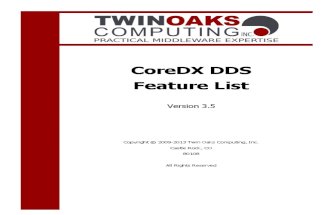CoreDX DDS FeatureList v3.5
