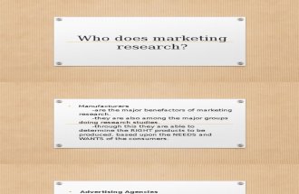 Who Does Marketing Research?