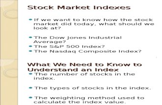 Stock Market Indexes 2010