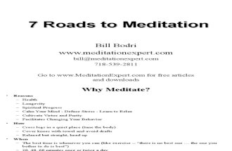 7 Roads to Meditation