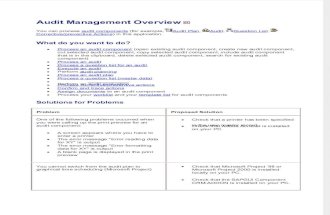 Audit Management Overview