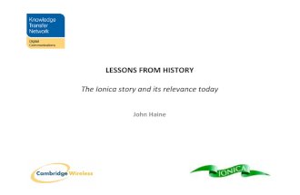 Ionica - lessons from history
