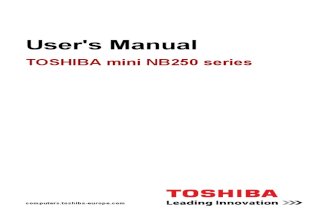 toshiba nb 250 user manual