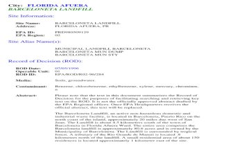 Barceloneta Landfill EPA Record of Decision