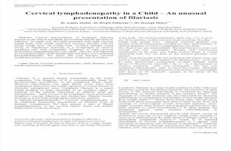 Cervical lymphadenopathy in a Child – An unusual  presentation of filariasis