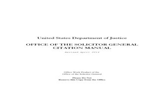 US DOJ Office of the Solicitor General - Citation Manual 2014