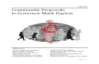 Community Proposals for to Gov. Mark Dayton